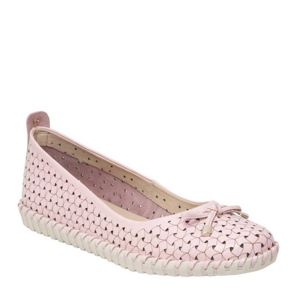 NEW BOTTERO women's ballerina open cut weave flat shoe in pink